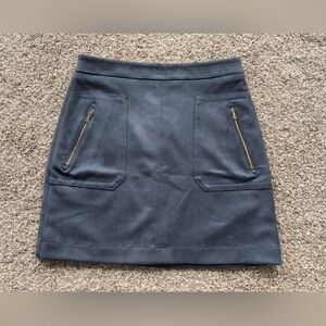 LOFT Petites Faux Suede Midnight Blue Skirt. Size 4P. Fully Lined. Cute!